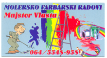 MOLERSKO FARBARSKI RADOVI MAJSTOR VLASTA - Интерьер - обустройство Beograd - Фото logo 