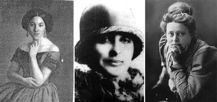 Savka Subotić (prva predsednica društva), Delfe Ivanić (prva potpredsednica Kola) i Nadežda Petrović (jedan od idejnih tvoraca Kola)