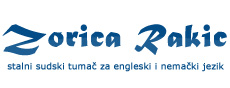 AGENCIJA - SUDSKI TUMAČ ZA ENGLESKI I NEMAČKI JEZIK ZORICA RAKIĆ - Переводчики, судебные переводчики Beograd - Фото logo 